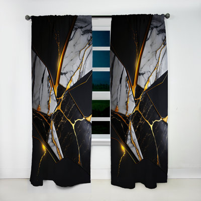 Norfolk - Abstract Marble Curtain - Blackout Marble Curtain - 1 Panels