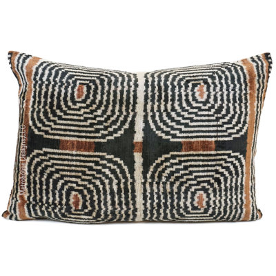 Housse et insert lombaire en velours / soie Ikat
