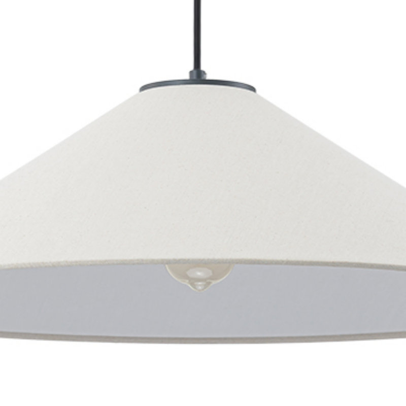 Modern 1-Light Large Fabric Cone Pendant Light