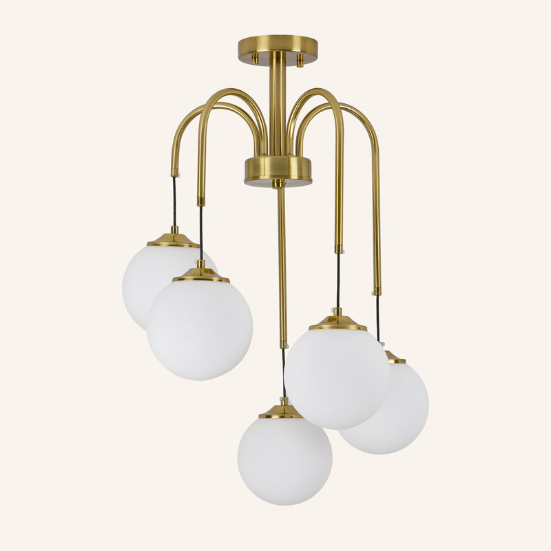 Plafonnier semi-encastré 5 lumières Spoutnik