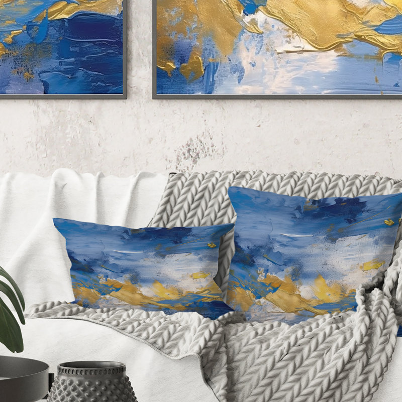 Coussin Effervescent Ocean Golden Sunrise Awakening IV - Abstract Landscape