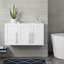 Armoire de rangement murale blanche 35,43 "avec portes, armoire de rangement moderne avec tablettes