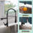 FORIOUS LED Light Pull Out Kitchen Faucet with Accessories-88247944