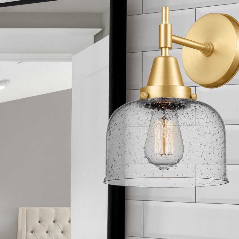 Gayle Chrome Armed Sconce, Satin Gold, LED, Seedy