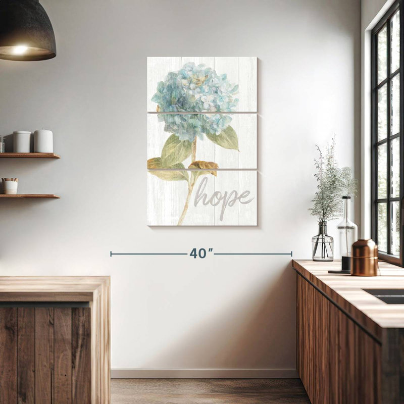 Harnek jardin hortensia sur bois espoir, H 38 po x l 24 po