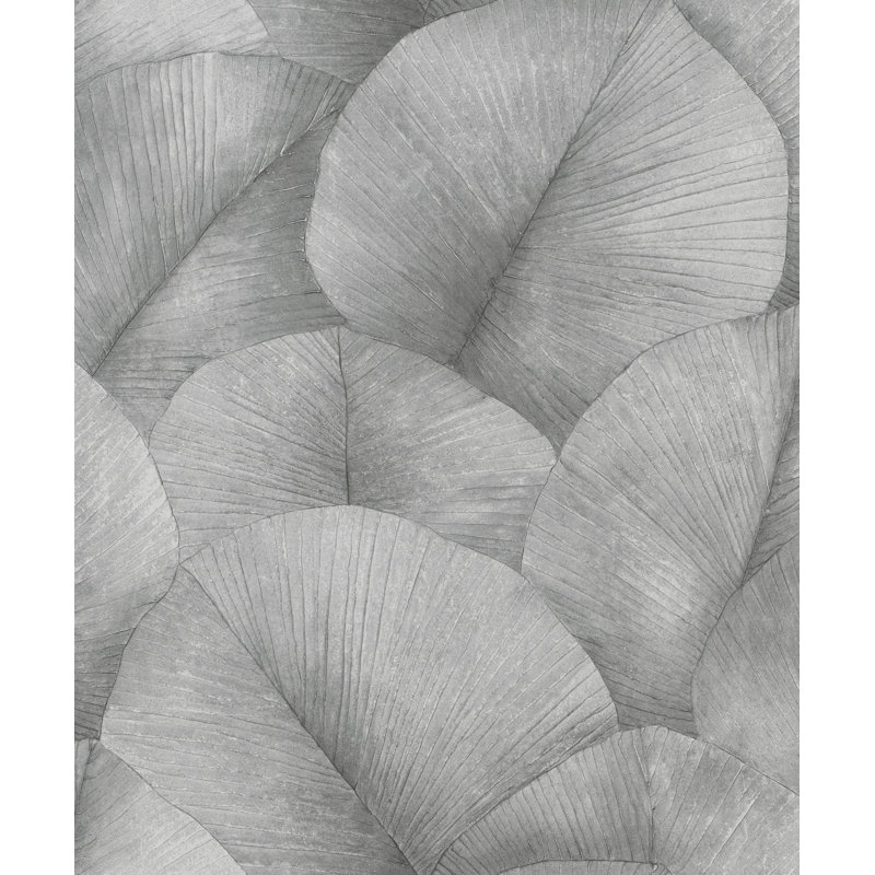 Amariyana Collection Textured Palm Wallpaper Roll, Grey