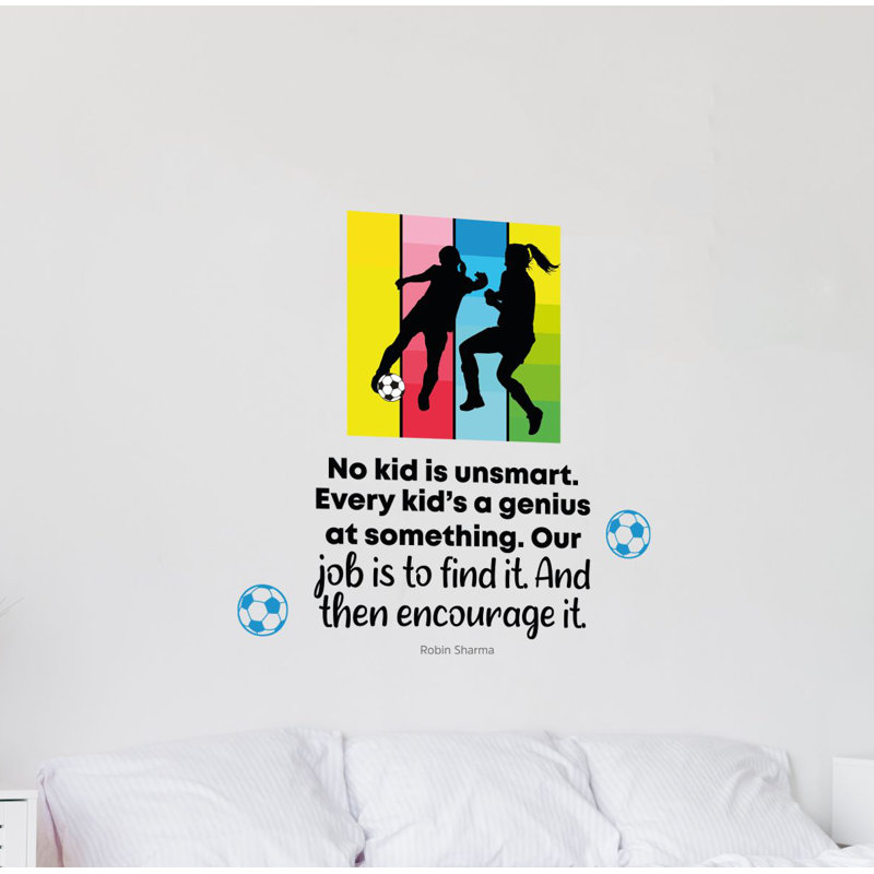 Adhésif décoratif en vinyle, « encouragez it soccer girl », H 40 po x l 40 po x P 0,05 po