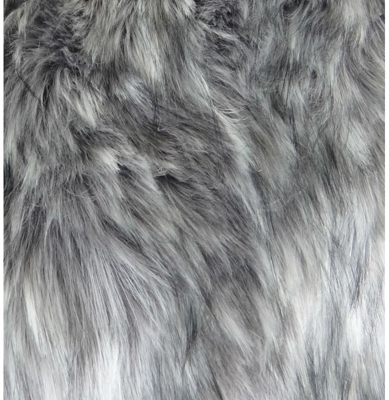 Wolf Animal Print Faux Fur Throw Pillow, 16" H x 16" W
