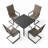  5-piece Patio Dining Set, Textilene Patio Sling Chairs And Table Set For Garden, Backyard, Poolside