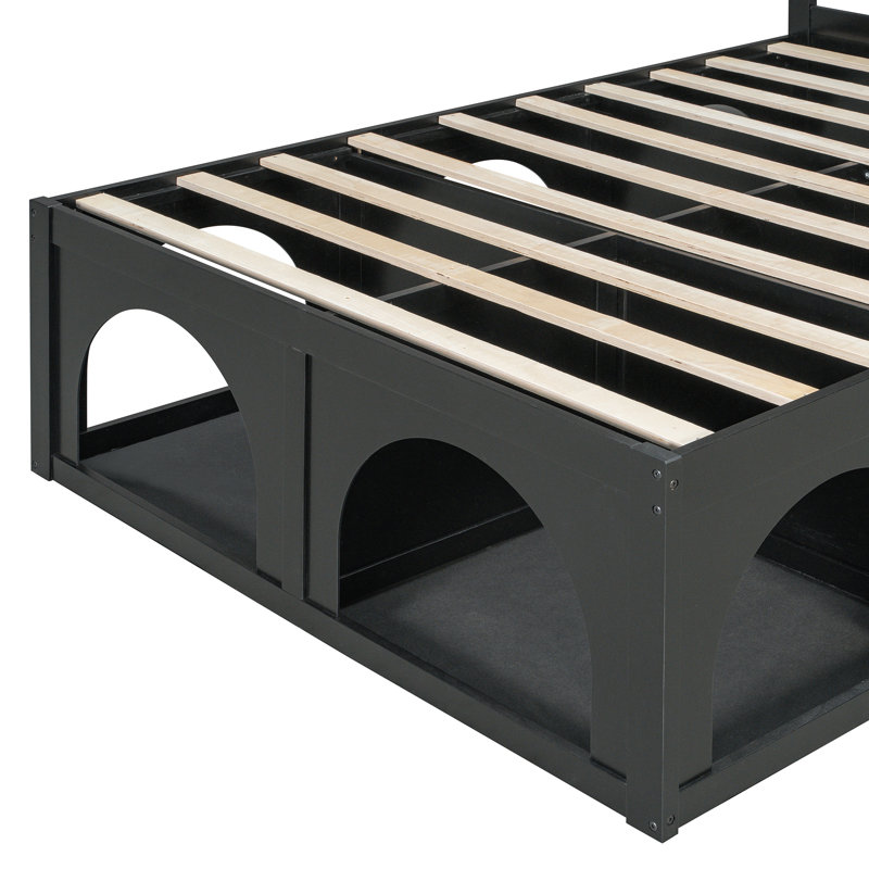 Structure de lit robuste Endicott, Black, Double
