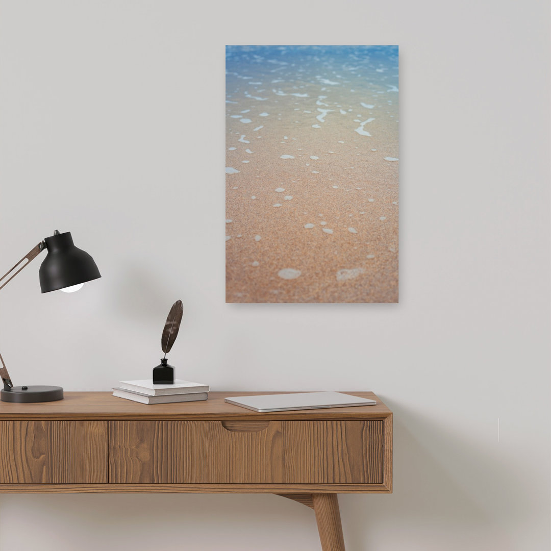 Wet Sand And Sea Foam Peaceful Serene Tranquil Coastal Wall Art Print