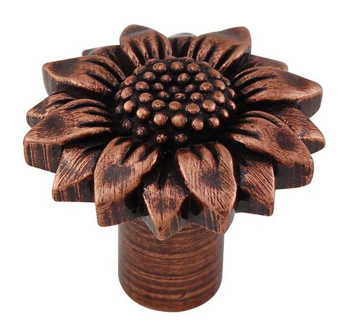 Carlotta Novelty Knob, 1.25" H x 1.25" W x 1" D, Antique Copper