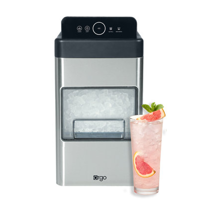 Orgo The Nugget Countertop Ice Maker, Makes 33 Lbs. In 24 Hours, Nugget Shaped In 2 Sizes, Stainless Steel Ice Maker Ready In 10 Minutes, Self-cleaning, Includes Scoop, Rgn3505, Gray