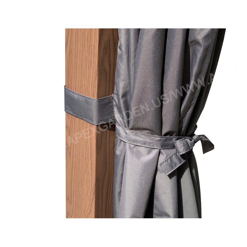 Gray 10' x 10' Privacy Curtain Set for Gazebo