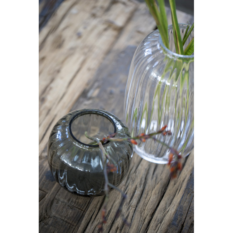 Primula Handmade Glass Table Vase, Clear, 10" H x 6.1" W x 6.1" D
