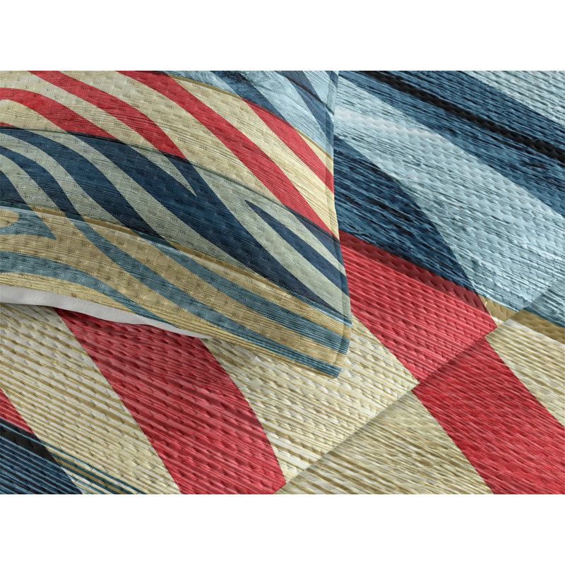 Glam Polyester Coverlet, Navy
