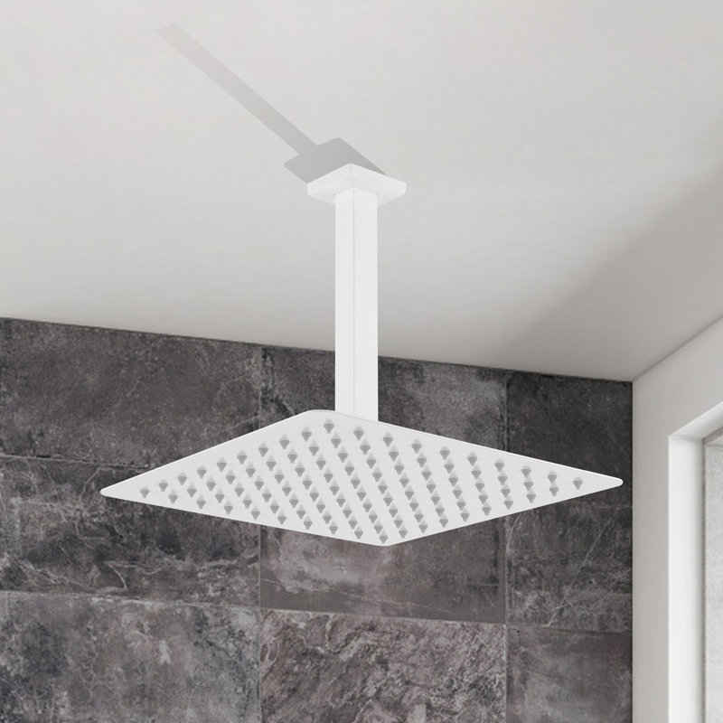 Rain Fixed Shower Head, White