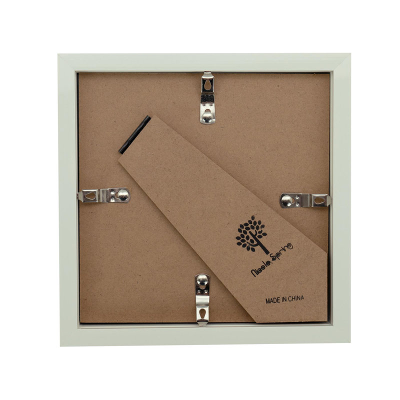 Nicola Spring - 3D Box Photo Frames - Mount, 17.5cm H x 17.5cm W x 3.5cm D, White/White