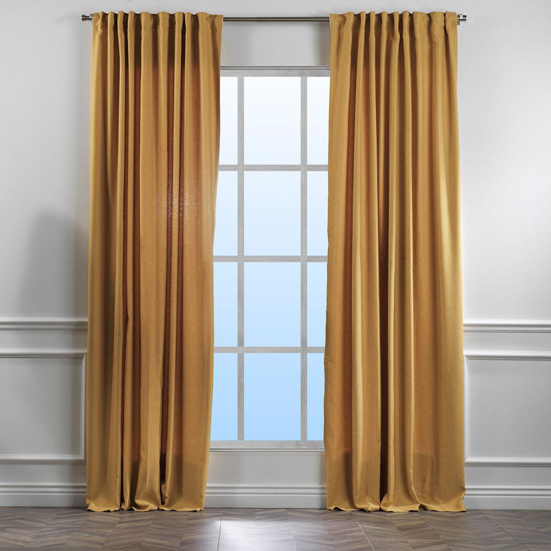 Panneau décoratif décoratif extra large et très long fait sur mesure, Jaune moutarde, L 100 po x L 216 po