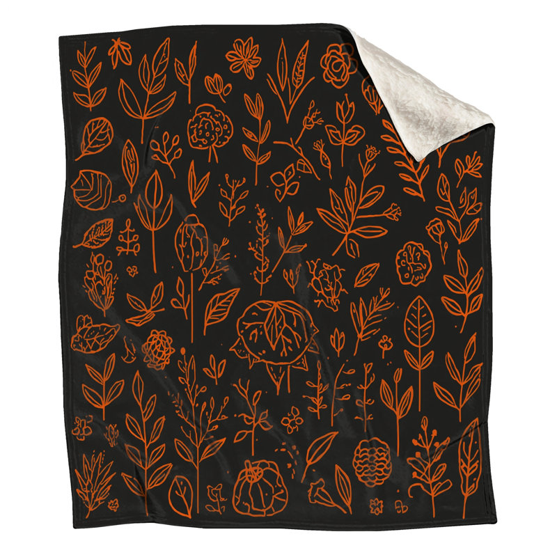 Couvertures orange Doodles, L 60 po x H 80 po