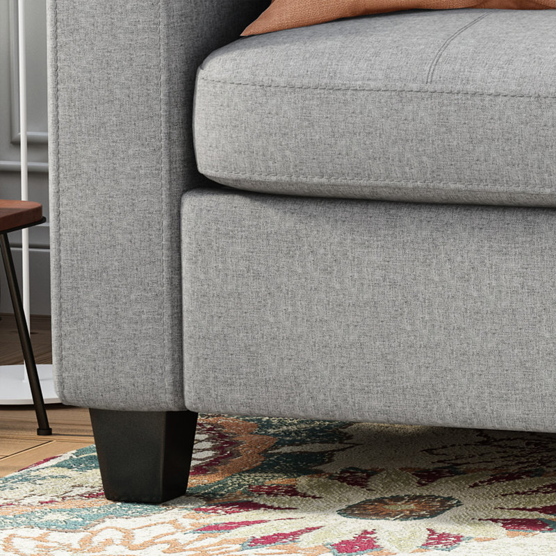 Three With Wood Legs - Grey Fabric Living Room Comfort Alluring Sitting Solution