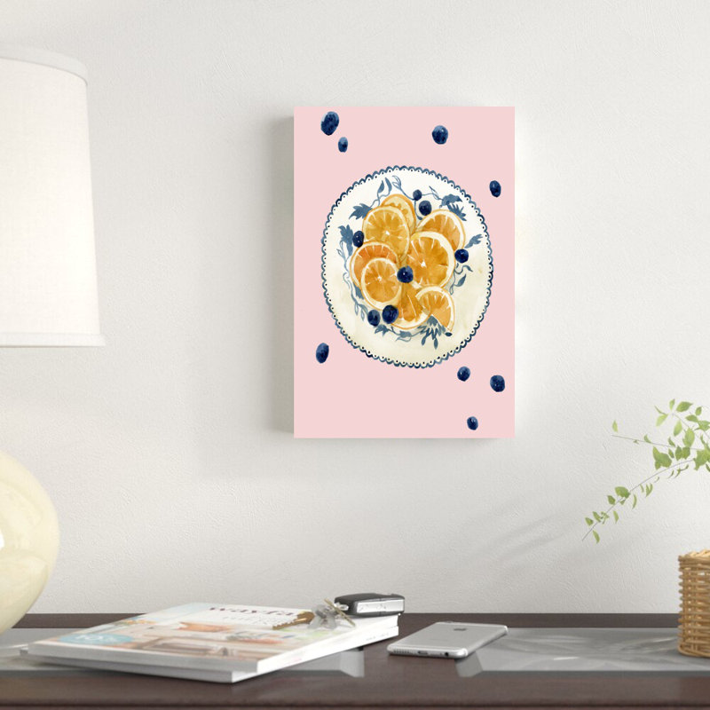 " Plate Of Oranges " Painting Print, 12" H x 8" W