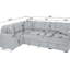 Canapé-lit modulaire rabattable en tissu de 122 pouces avec ports USB et canapé-lit modulaire en U surdimensionné rembourré confortable avec chaise de rangement