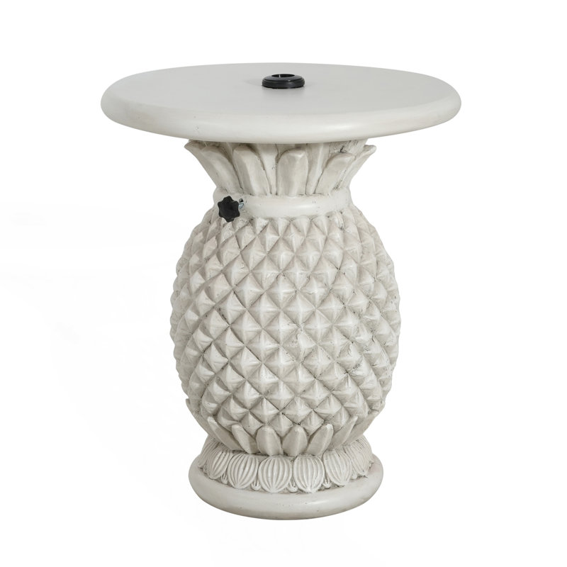 Outdoor Pineapple-Shaped Magnesium Oxide Side Table, Umbrella Base, Patio Table
