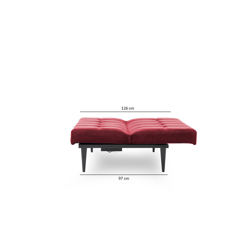 Canapé-lit rembourré 57,5 po, 100 % polyester marron
