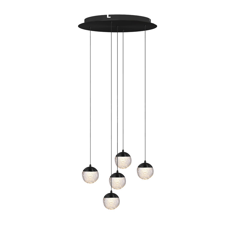 Heatherly 5 - Light Cluster Pendant, Black