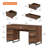  Office Furniture Set: 59In Modern Executive Desk With Charging Station & Drawers And Two 72In Tall Bookcases With 3 Tiers And 4 Cabinets,Home Office Furniture For Work Study-1124189358