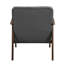 Chaise d'appoint Mid-Century moderne, bois de finition noyer foncé, revêtement en velours gris, conception luxueuse en mousse, velours, structure en bois massif-99155197
