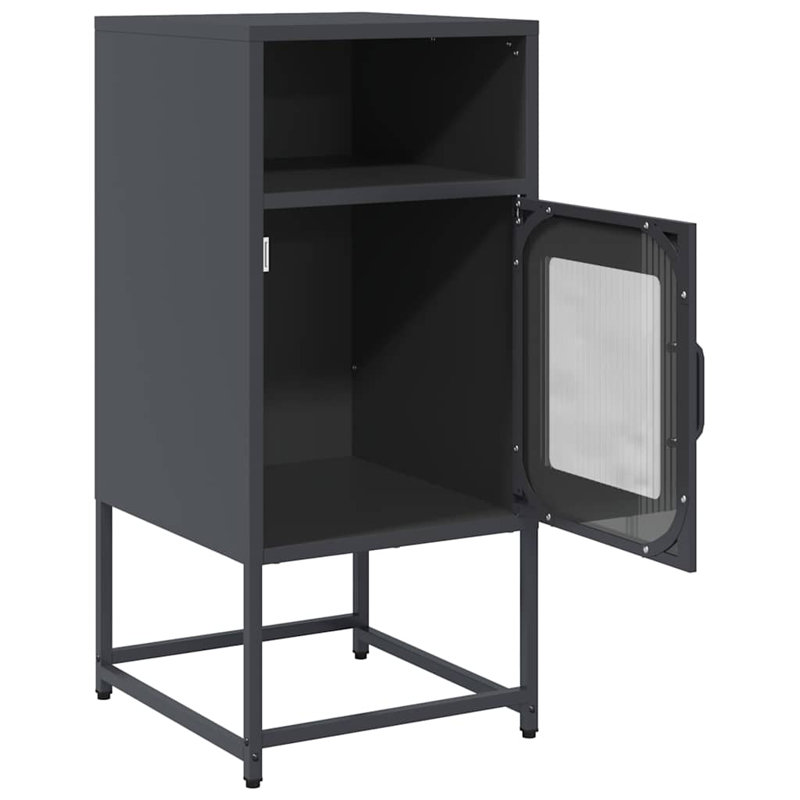 Beautrice 36cm W Steel Bedside Table, Grey