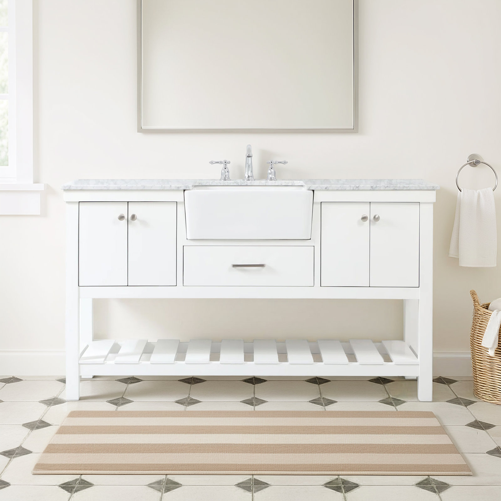 Pelaghia 60'' Single Bathroom Vanity, White