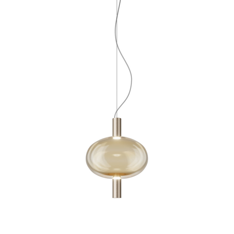 Riflesso 1 - Light Pendant, Amber Transparent, Matte Gold