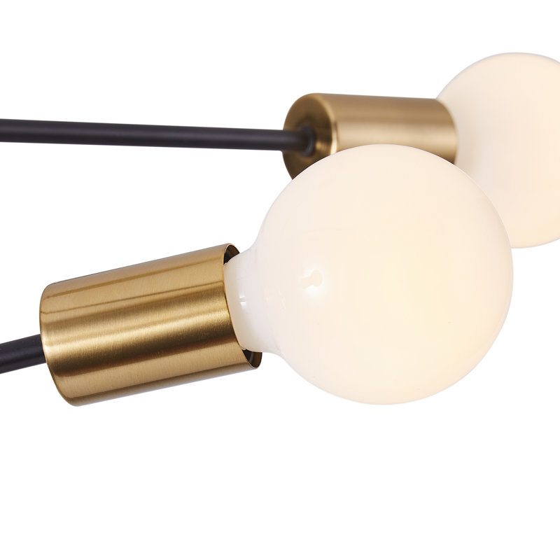 Luminaire suspendu 8 lumières à finition noire Mordern