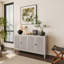 Armoire à porte à volet blanc vieilli