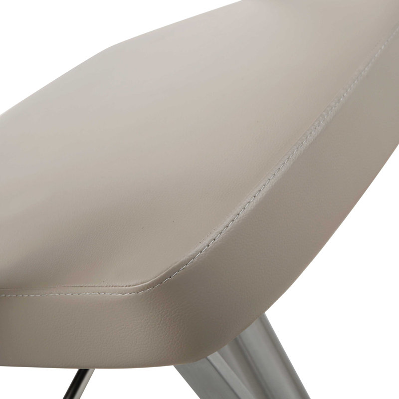 Akachukwu Swivel Upholstered Adjustable Height Counter Stool with Metal Frame, Taupe