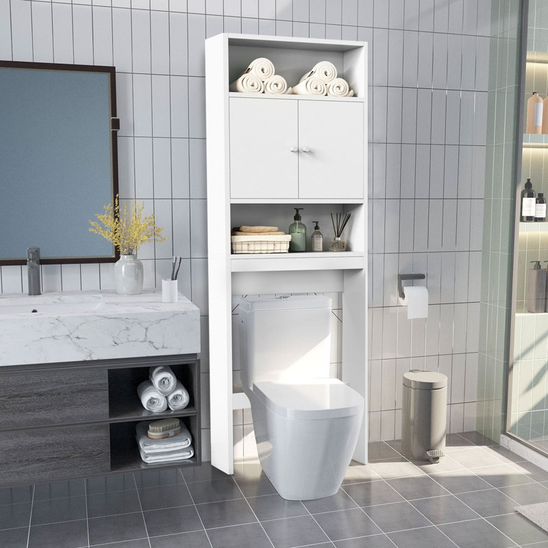 Rangement autoportant au-dessus de la toilette Rias, Blanc