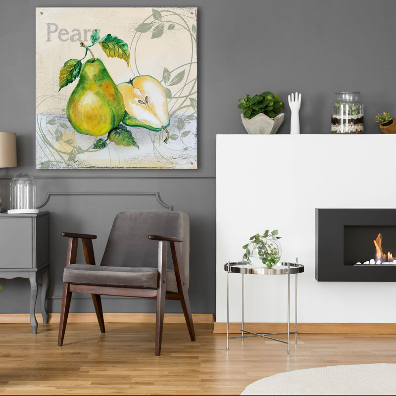 «Tutti Fruiti Pear» par Jean Plout, art mural en verre acrylique, H 36 po x l 36 po x P 0,2 po
