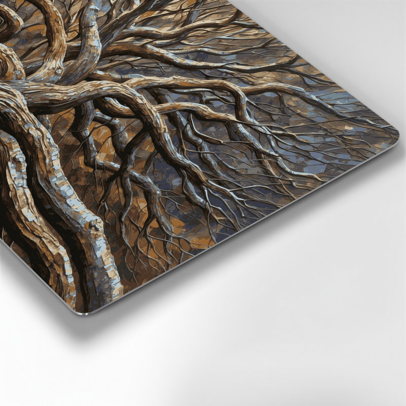 Art mural en métal avec branches de frêne botaniques, H 144 po x l 216 po x P 0,05 po