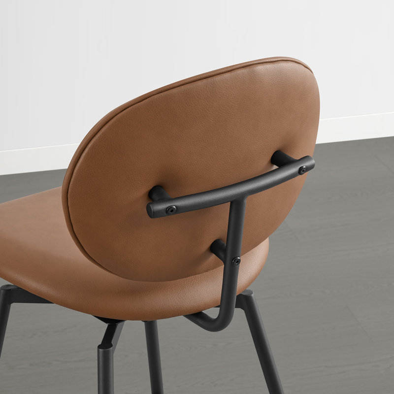 Modern Faux Leather Swivel Bar Stool, Brown