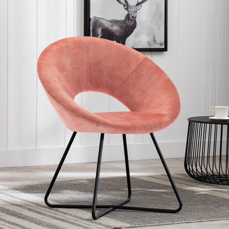 Sima Upholstered Accent Chair, Pink Polyester Blend