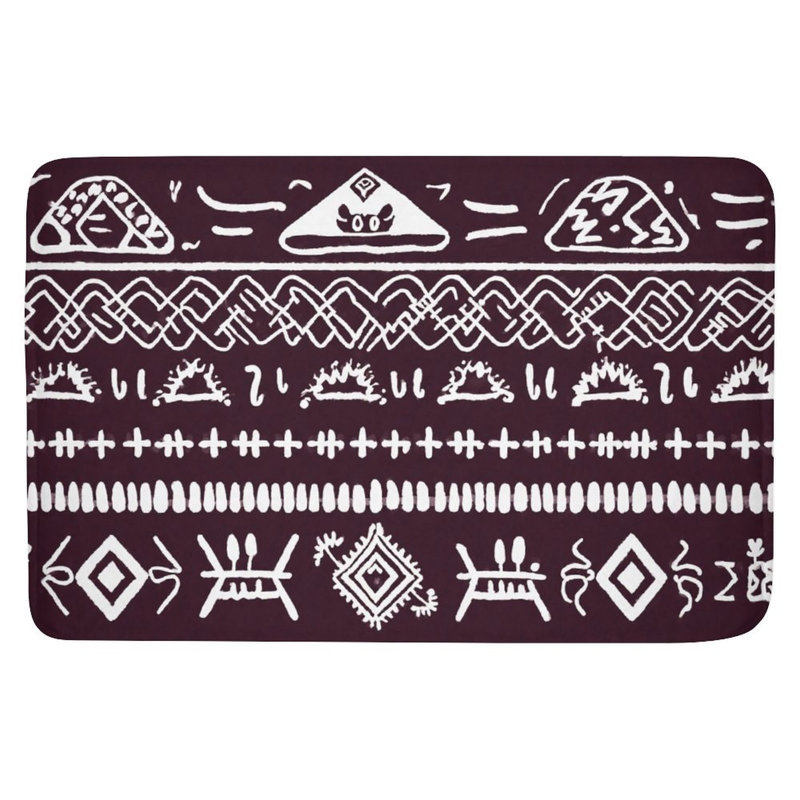 Tapis pour salle de bain à motif tribal africain, 16 L x 24 W
