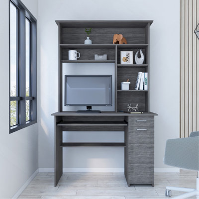 Bureau d'ordinateur Acequia, bureau, chêne fumé