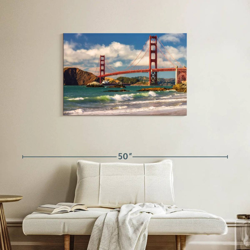 Lilie vagues au-dessous du pont Golden Gate, H 24 po x l 36 po