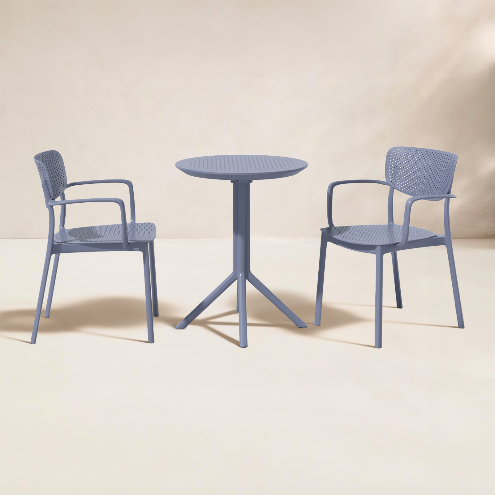 Farrah 24'' Round 2-Person Bistro Set, Dark Gray
