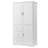 Tall Wide White Storage Cabinet With Doors And Three Drawers For Bathroom Or Office | Gift Idea-515936321