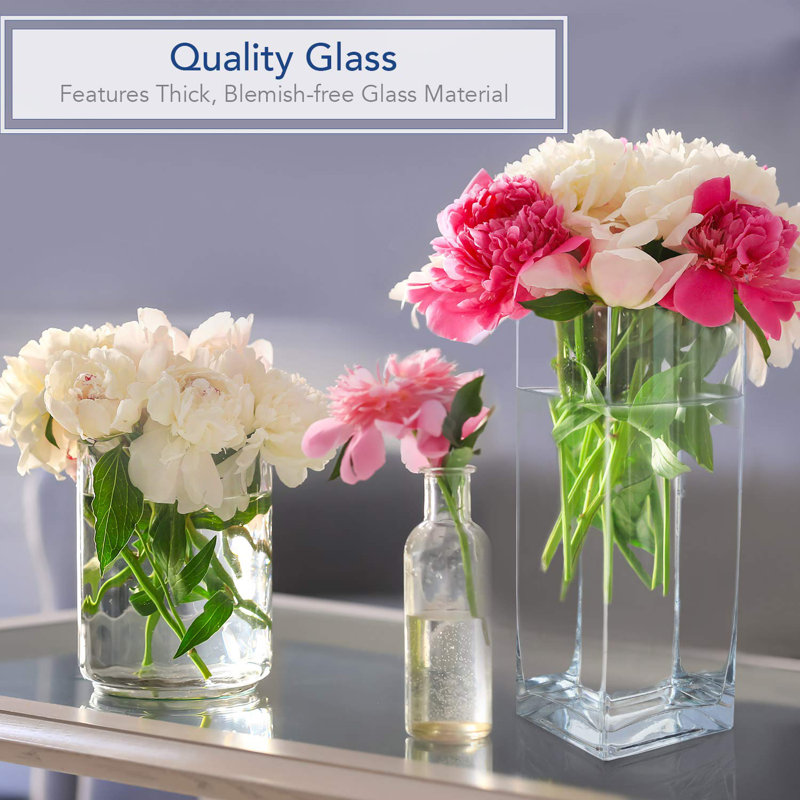 Teja Glass Table Vase, 8'' H x 3'' W x 3'' D