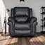 Ensemble de canapé inclinable manuel avec console de rangement double et porte-gobelets, ensemble de canapé en similicuir inclinable 2 places et simple, noir-116975500